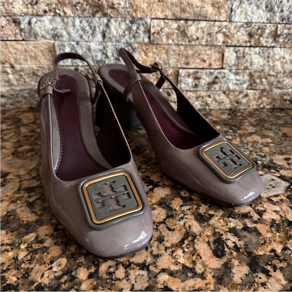 Tory Burch Gray Heels with Sophisticated Design